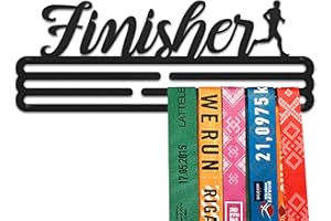 United Medals Finisher Sport Medal Hanger Display | Matte Black Steel Medal Holder | up to 30 Medals