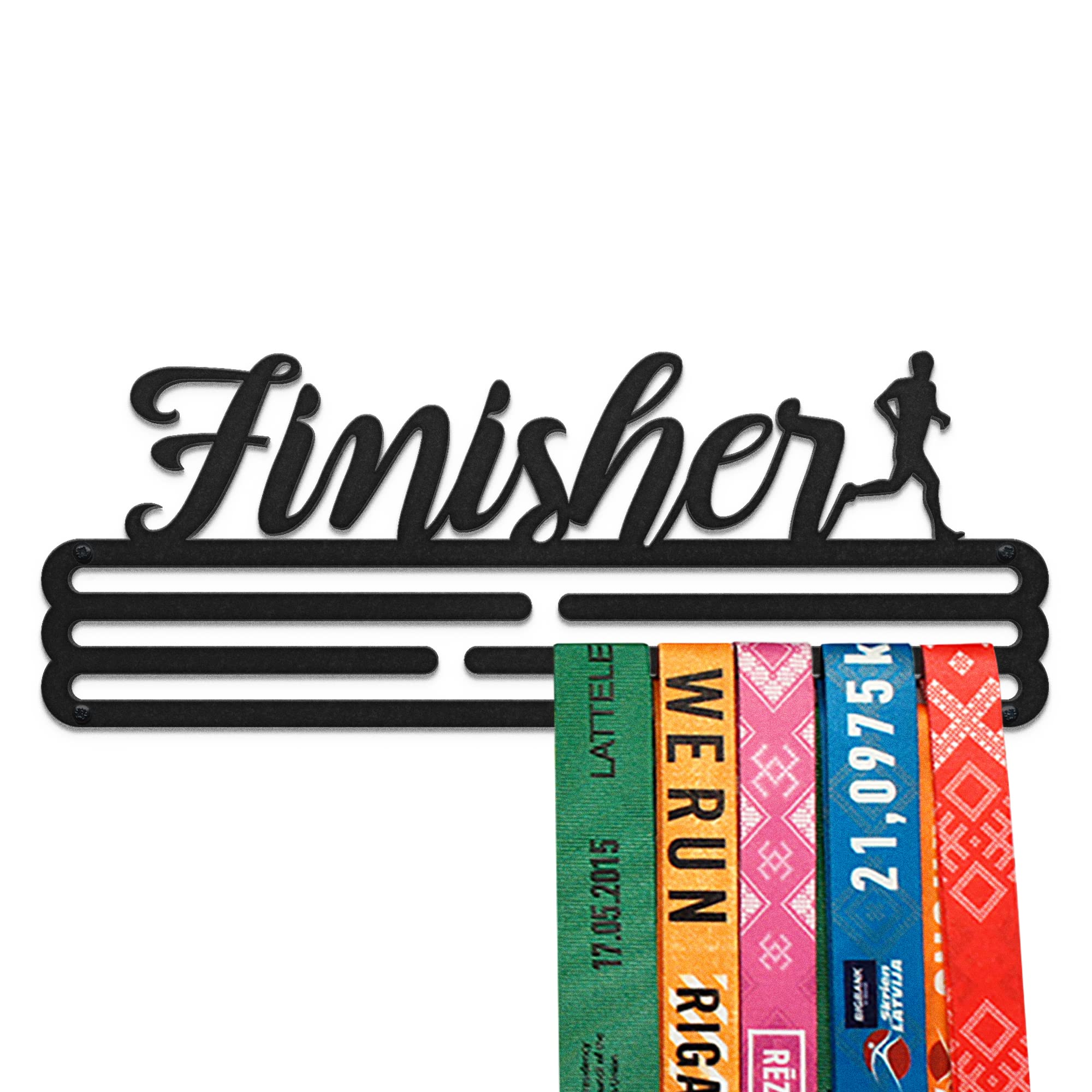 United Medals FINISHER Sport Medal Hanger Display | Matte Black Steel Medal holder | Awards display rack for up to 30 medals