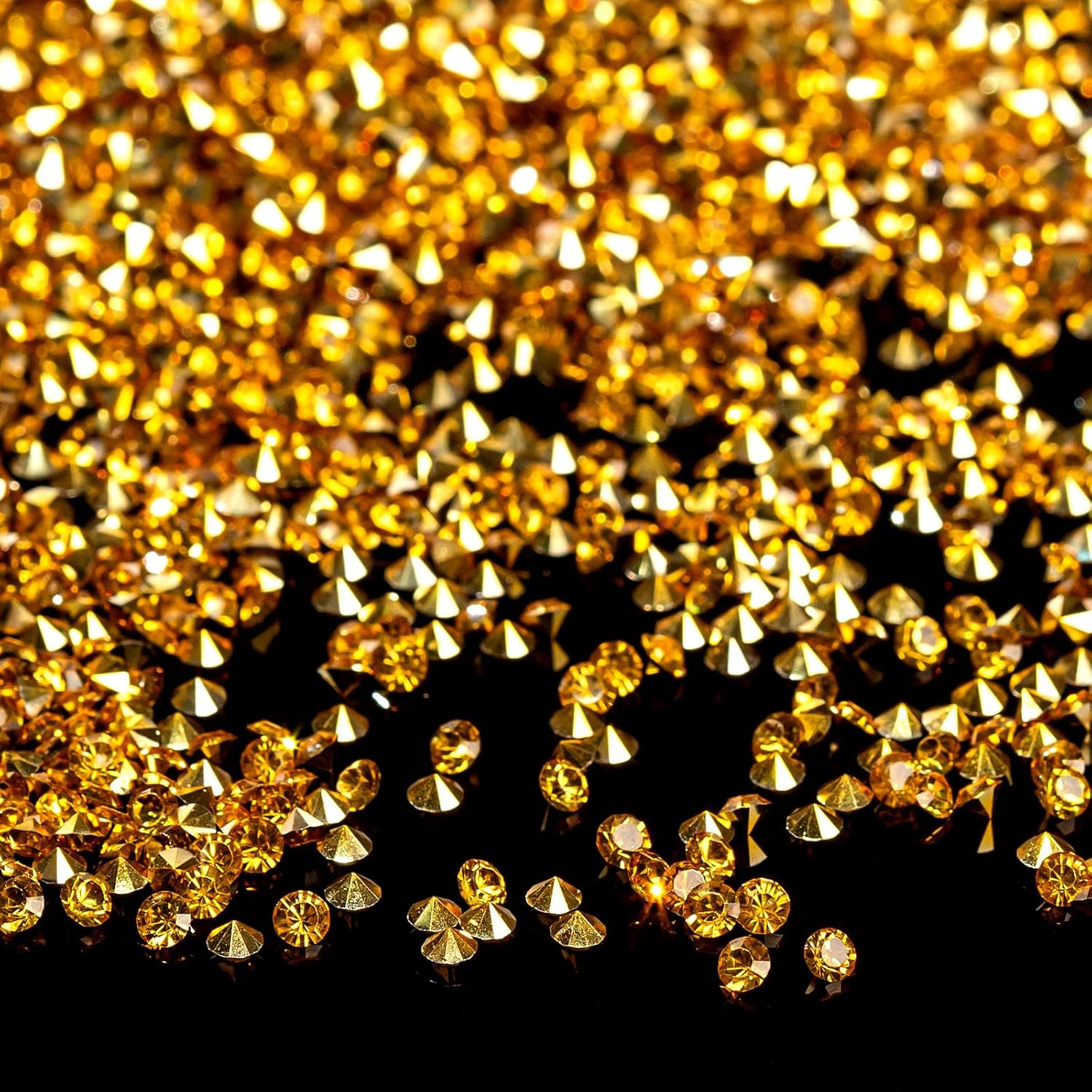 Vase Fillers - FUTUREPLUSX Gold Fake Diamonds, 28000PCS Gold Acrylic Diamonds Crystals Gems Rhinestones 3mm for Vase Fillers Table Scatters Confetti Wedding