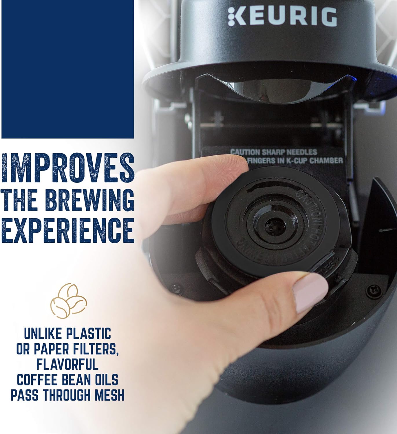Reusable K Cups For Keurig 2.0 & 1.0 Brewers Easy To Use Refillable Single Cup Coffee Filters - Eco Friendly Stainless Steel Mesh Filter - Check for Compatibility, (Pack of 4): Kitchen & Dining