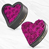 Amoueterno Flower, Forever Roses in A Box, Fresh Flowers, Birthday Gifts for Her, Women, Mom, Girlfriend, Wife, Grandma,Purple Forever Roses