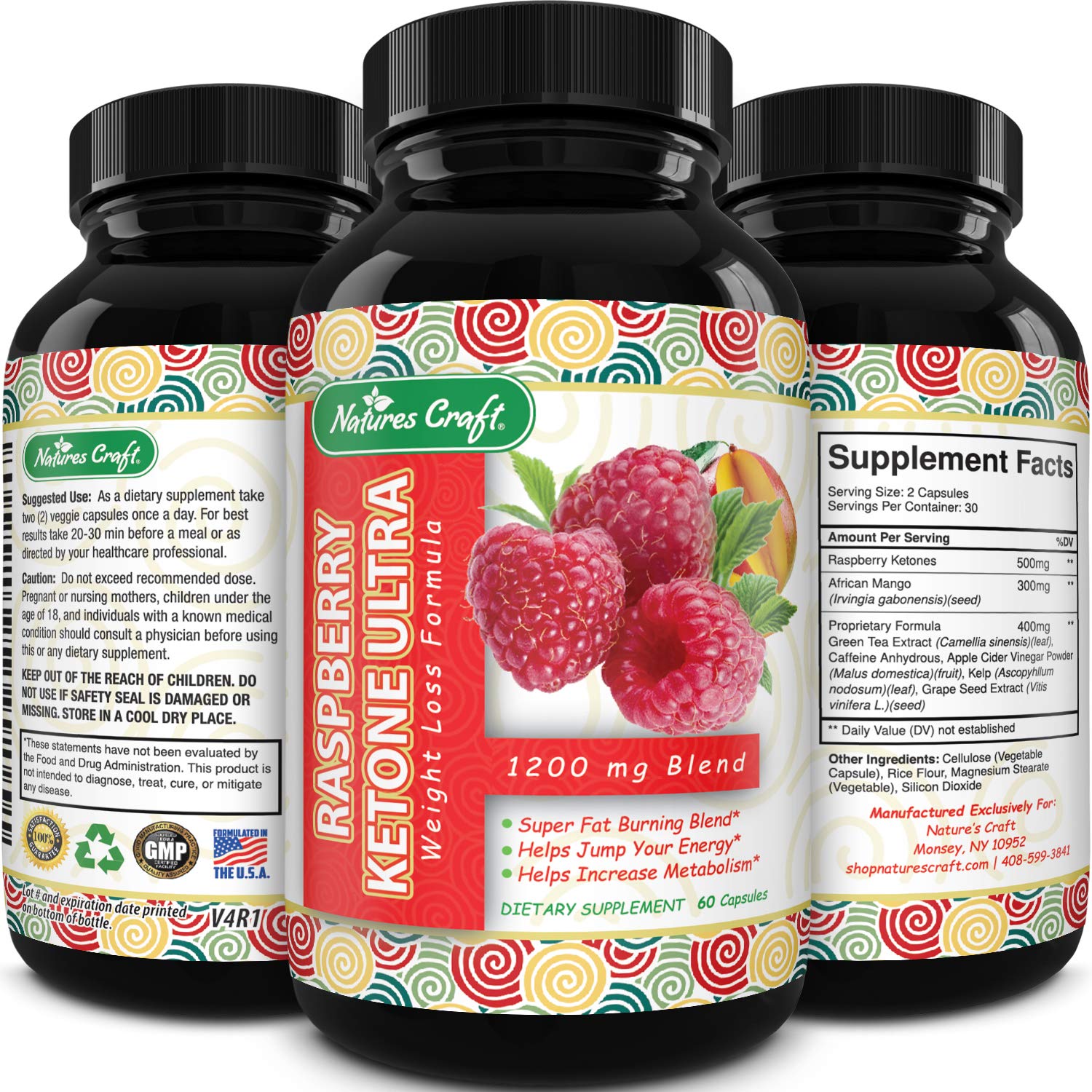 Blend of Raspberry Ketones, Green Tea Extract and African Mango Lose Weight Faster Natural