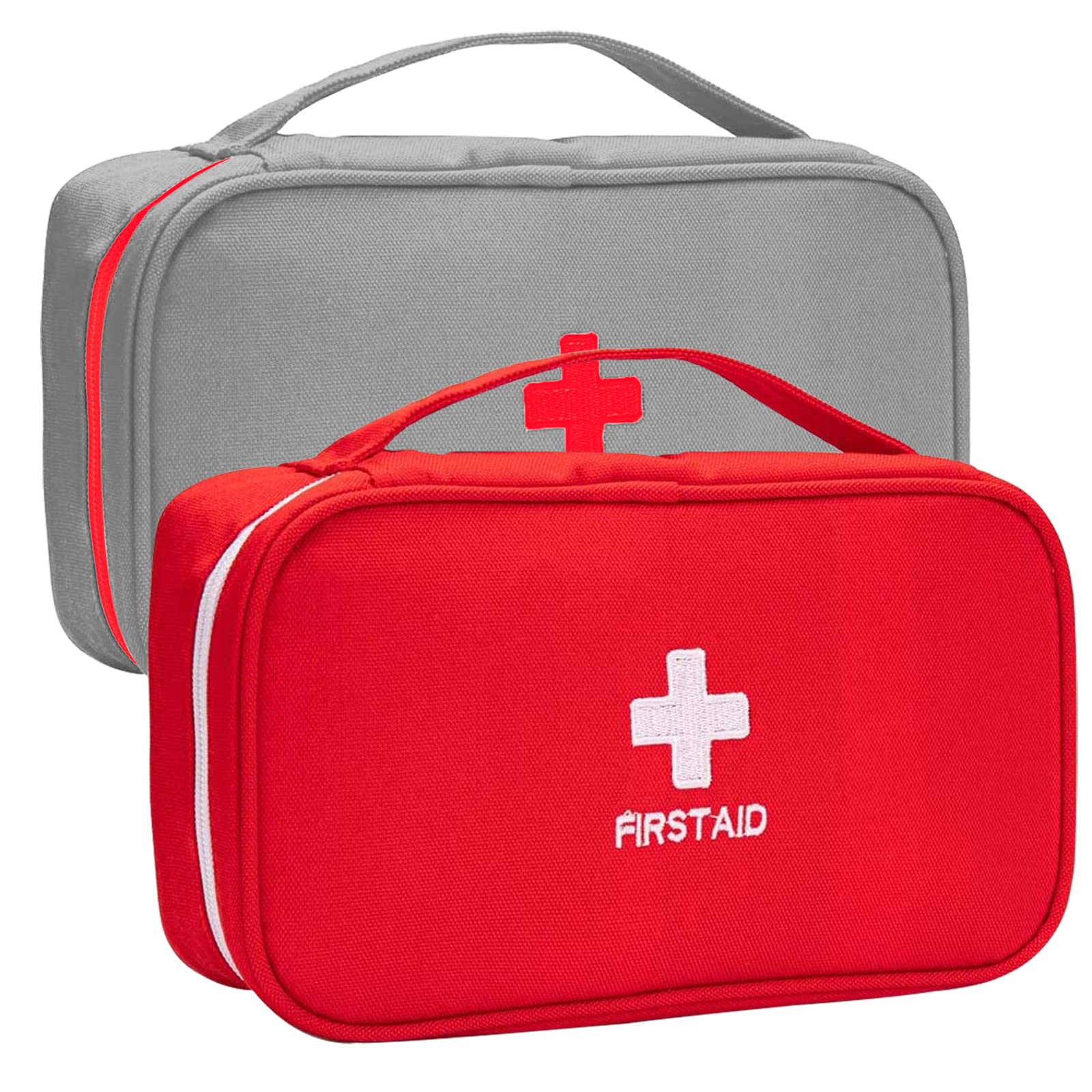 Zuzer First Aid Kit, 2pcs Small Emergency Medical Empty Bag Medical Pouch Emergency Kit Bag Travel Survival Kit for Indoor Outdoor Camping