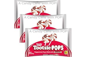 TOOTSIE ROLL Peppermint Candy Cane Tootsie Pops (Pack of 3)