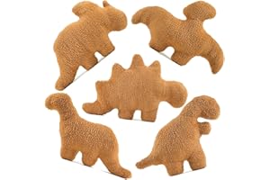 LIXZUCH 5 Packs Dino Nugget Pillow Plush, Large Dinosaur Chicken Nugget Pillow Stuffed Animal Plush Toy, Dino Nugget Dinosaur Theme Party Decoration Birthday Christmas Valentines Day Gift for Kids Boys Girls