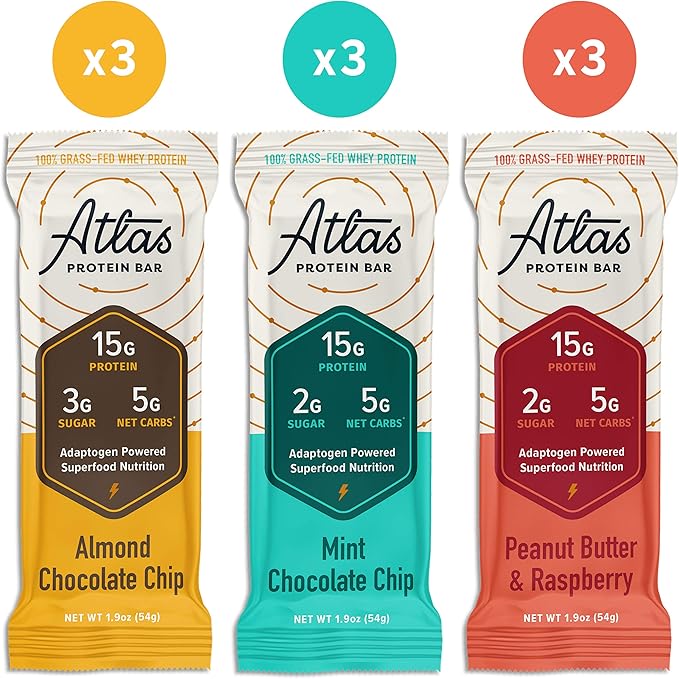 New! Atlas Protein Bar Keto Friendly, Rise & Grind