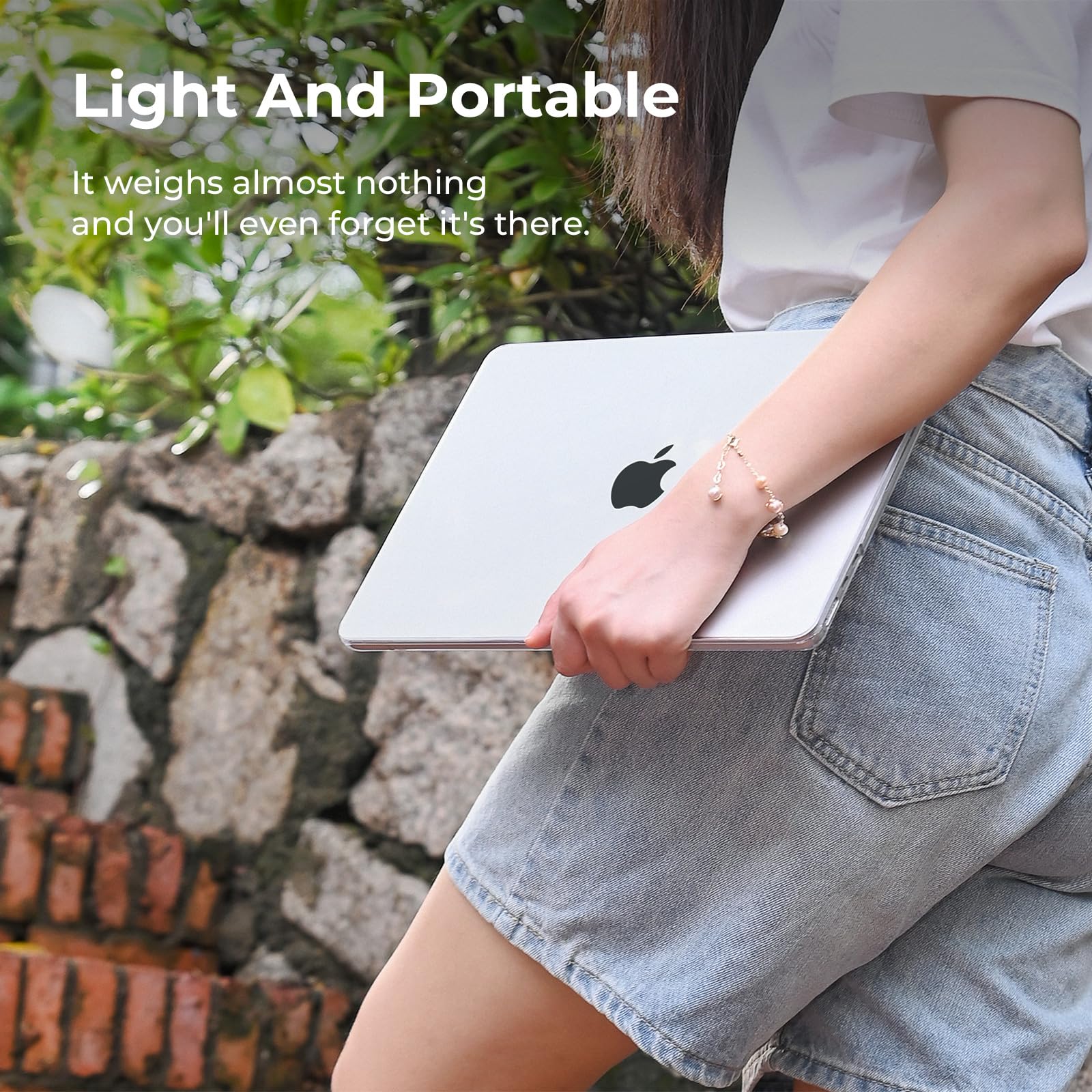 EooCoo Case Compatible with MacBook Air 13 inch M4 2025 2024 2023 2022 M3 M2 A3240 A3113 A2681, Crystal Hard Shell Scratch Resistant Protective Cover Compatible for MacBook Air 13.6 inch Case, Clear