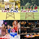 Faburo 60Pack Red Blue 16 oz Plastic Cups + 10 Ping Pong Balls 10 Dice view 4