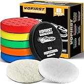 8 Pcs Polishing Pad, Buffing Pads 5.5/6.5/7.5 Inch, High-Density & Reusable & Washable Buffing Sponge Pads and Woolen Pads Cutting Polishing Pad Kit for Car Buffer Polisher & Waxing (8, 5.5 - Inch)