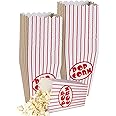 Small Movie Theater Popcorn Boxes - Paper Popcorn Box Striped Red and White, Popcorn Container, Movie Night Decorations, Home