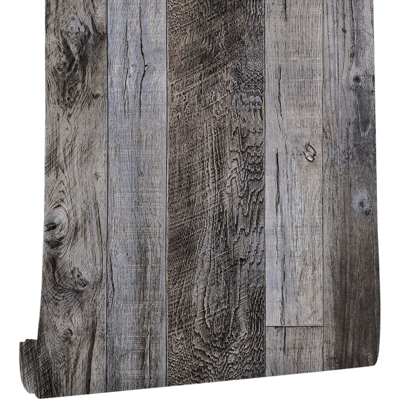 Photo 1 of Yun-aeon Gray Wood Peel and Stick Wallpaper 17.3" X 120"Self Adhesive Wallpaper Backsplash Line Removable Wall Paper Bathroom Old Furniture Renovation Furniture