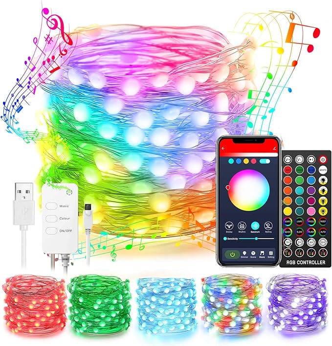 Nobent Alexa Fairy String Lights 10M Music Sync, App & Remote