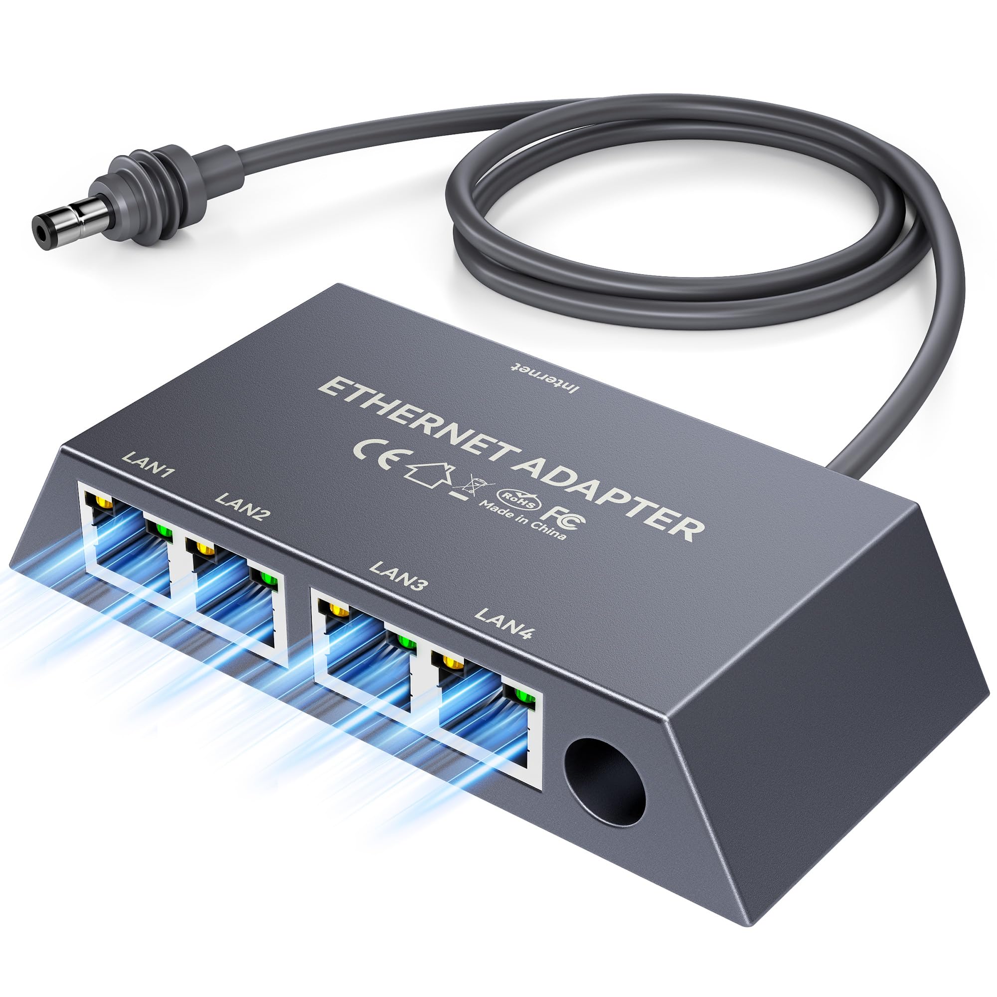 Photo 1 of 4 Ports Starlink Ethernet Adapter for Gen 3 and Starlink Mini, Connect 4 Wired Devices at Once Up to 1Gbps