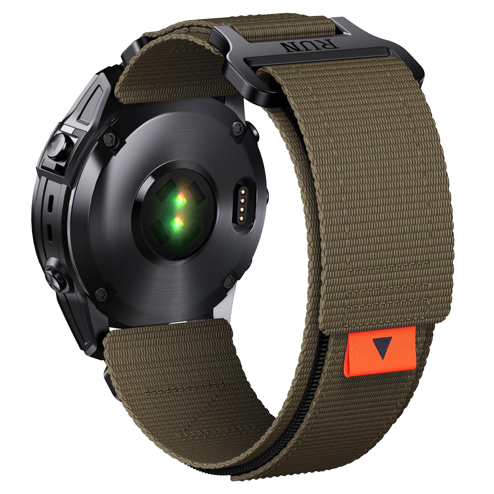 NotoCity Watch Strap Nylon Compatible with Garmin Fenix 6 pro, 22mm Quickfit Watch Band for Garmin Fenix 7/5/5 Plus, Forerunner 935/945/955/745 with Replacement Woven Loop Sports Strap(Army Green)