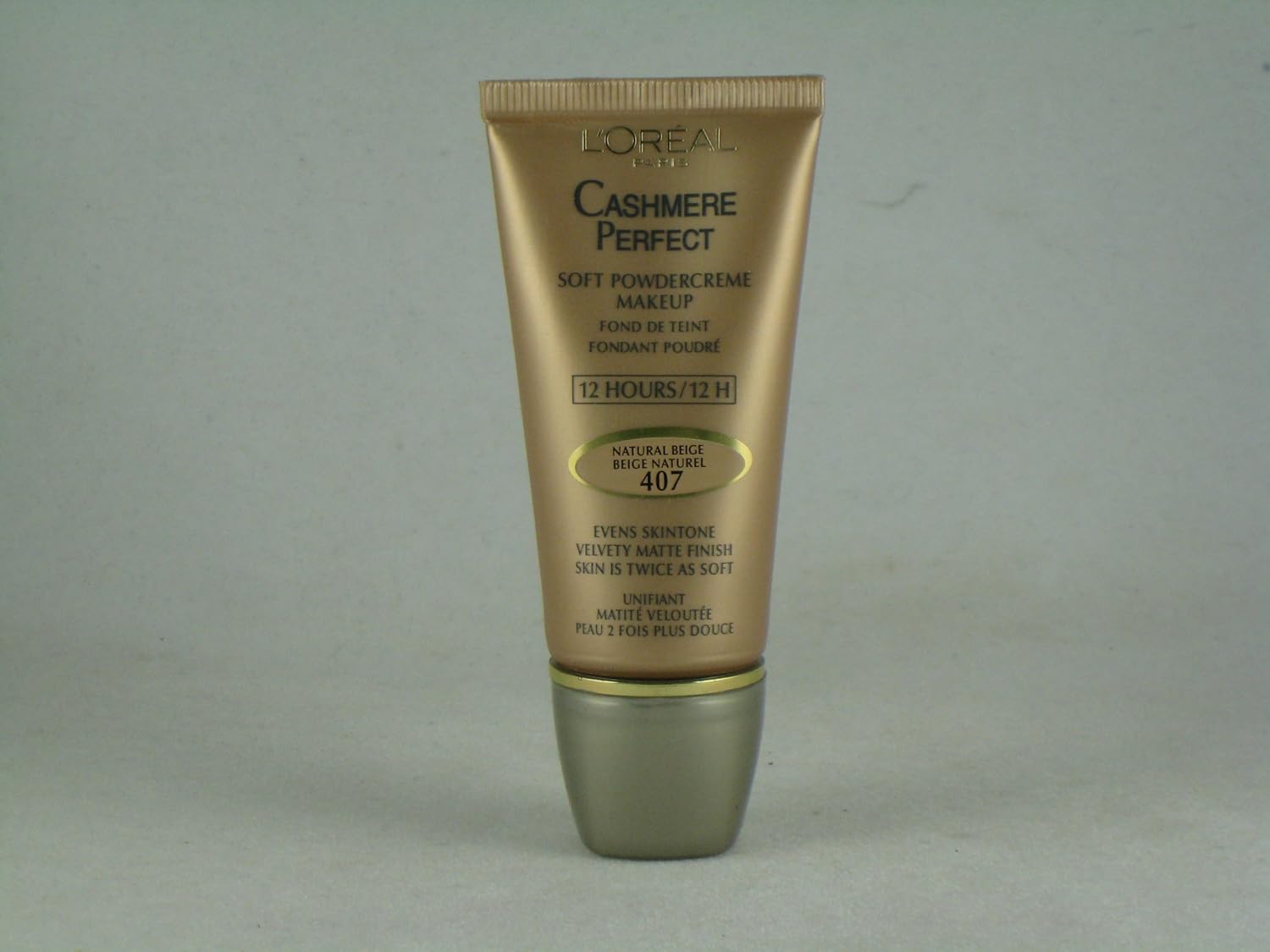 Loreal Cashmere Perfect Soft Powder Creme Makeup, #407 Natural Beige - 1 Oz / Pack, 2 Each