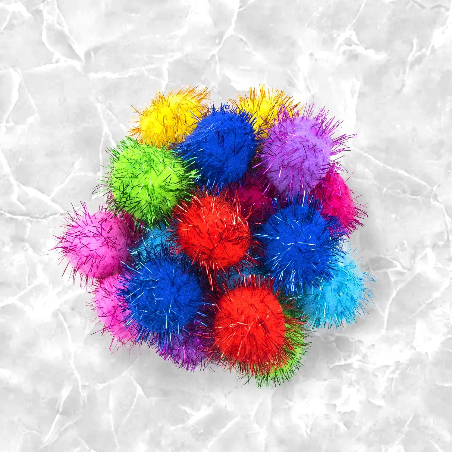 VAPKER 30 Piece 1.5″ Assorted Color Sparkle Balls Cat’s Favorite Toy