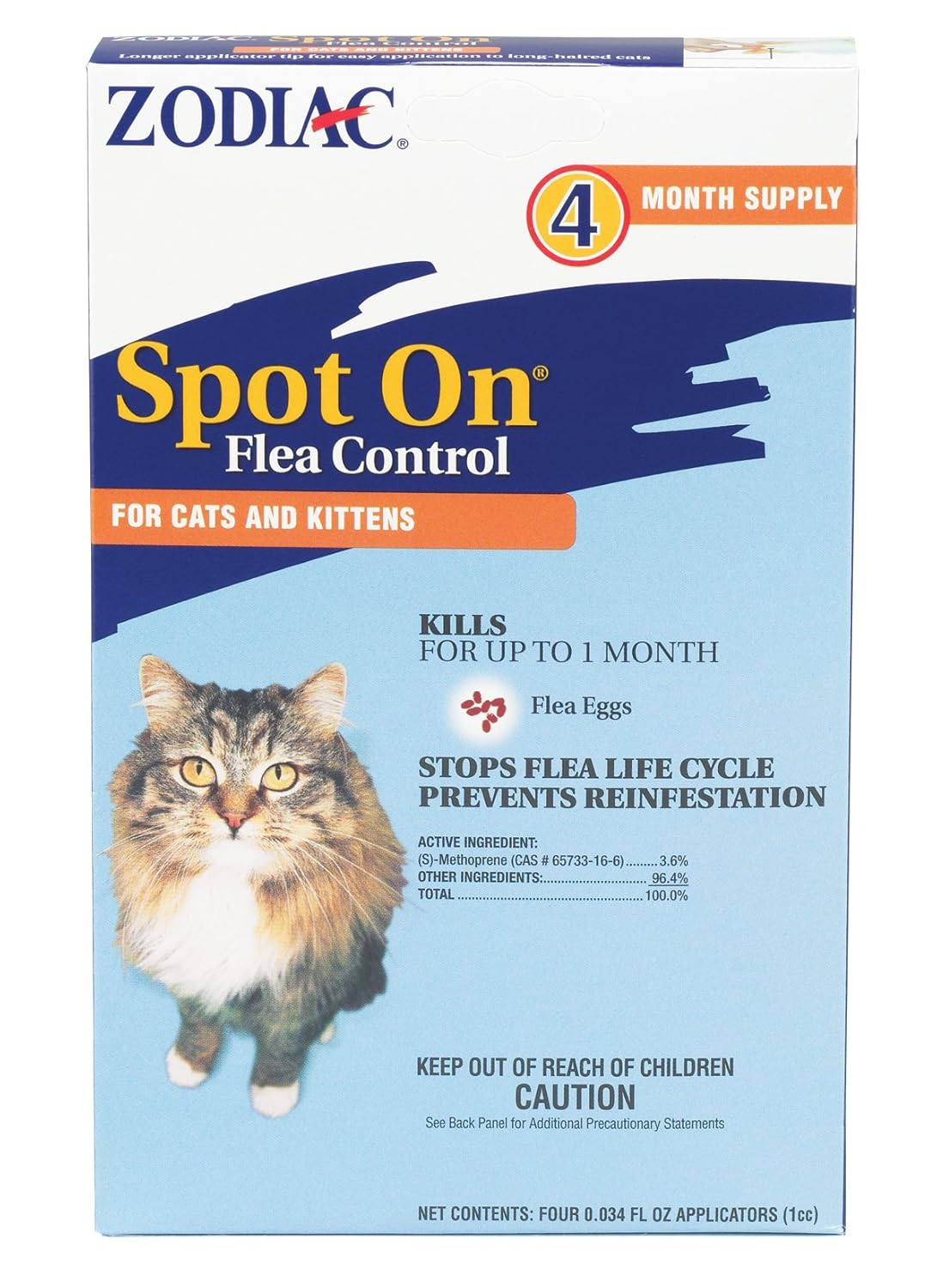 Reviews Zodiac Flea & Tick Spot On for Cats & Kittens 4pack