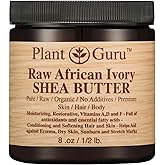 African Shea Butter Raw Unrefined 100% Pure Natural Organic Ivory Grade A - 8 oz - DIY Body Butters, Lotion, Cream, lip Balm & Soap Making Supplies, Eczema & Psoriasis Aid, Stretch Mark Product