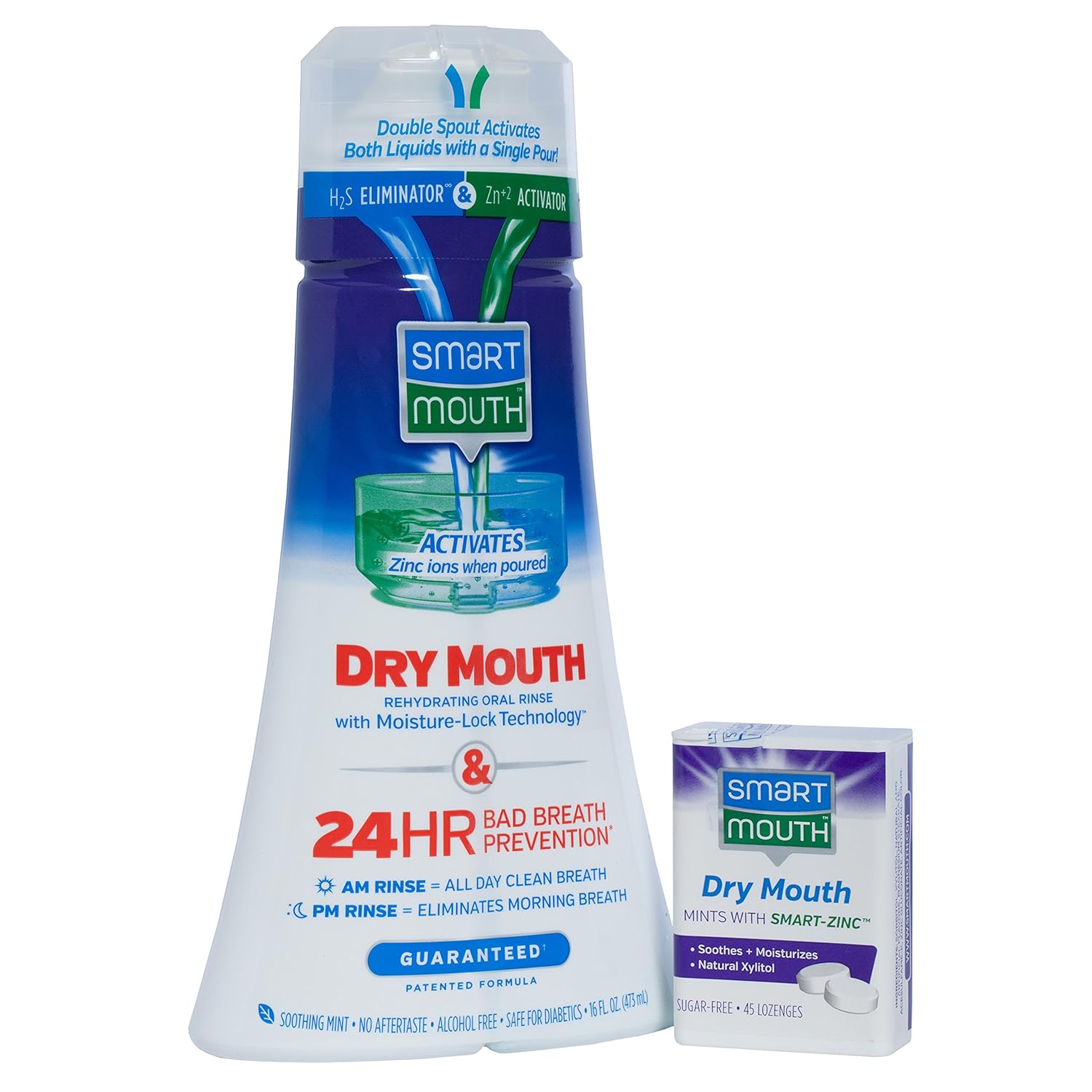 SmartMouth Dry Mouth Rehydrating Oral Rinse and Dry Mouth Relief Mints, Soothing Mint: Beauty