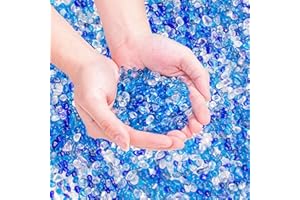 Keedolla 15 Oz Blue Mix Aquarium Glass Pebbles Stones Fish Tank Rocks Gravel, Aquarium Rocks Glass Gems Stones for Crafts, Vase Fillers, Garden, Succulent Plants Decor