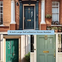 Self Adhesive House Numbers - 6 Inch Stainless