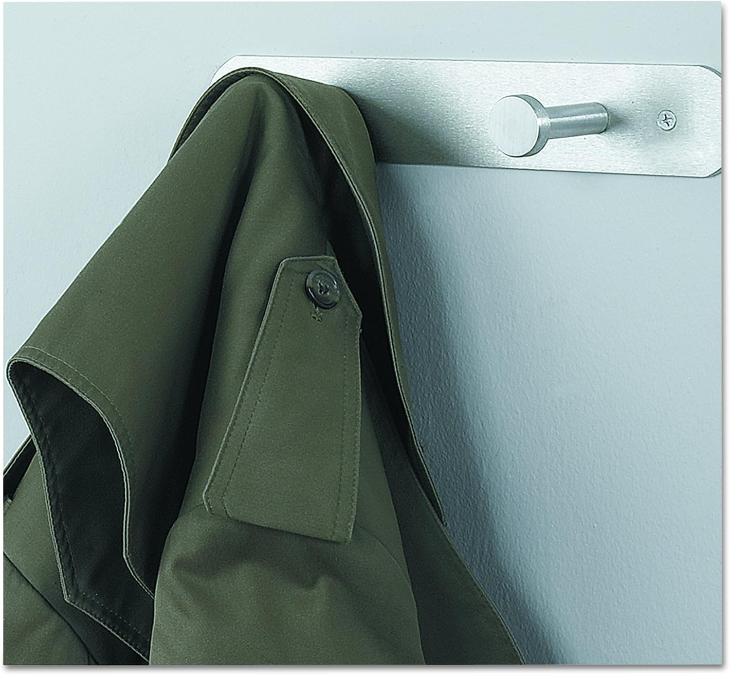 Safco Nail Head Coat Rack with 2 Hooks, Silver, Two Hooks - Image 4