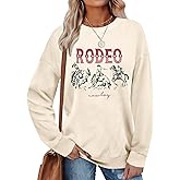 KIDDAD Western Sweatshirts for Women Country Concert Tops Rodeo Cowgirl Shirt Desert Cactus Graphic Pullover Top