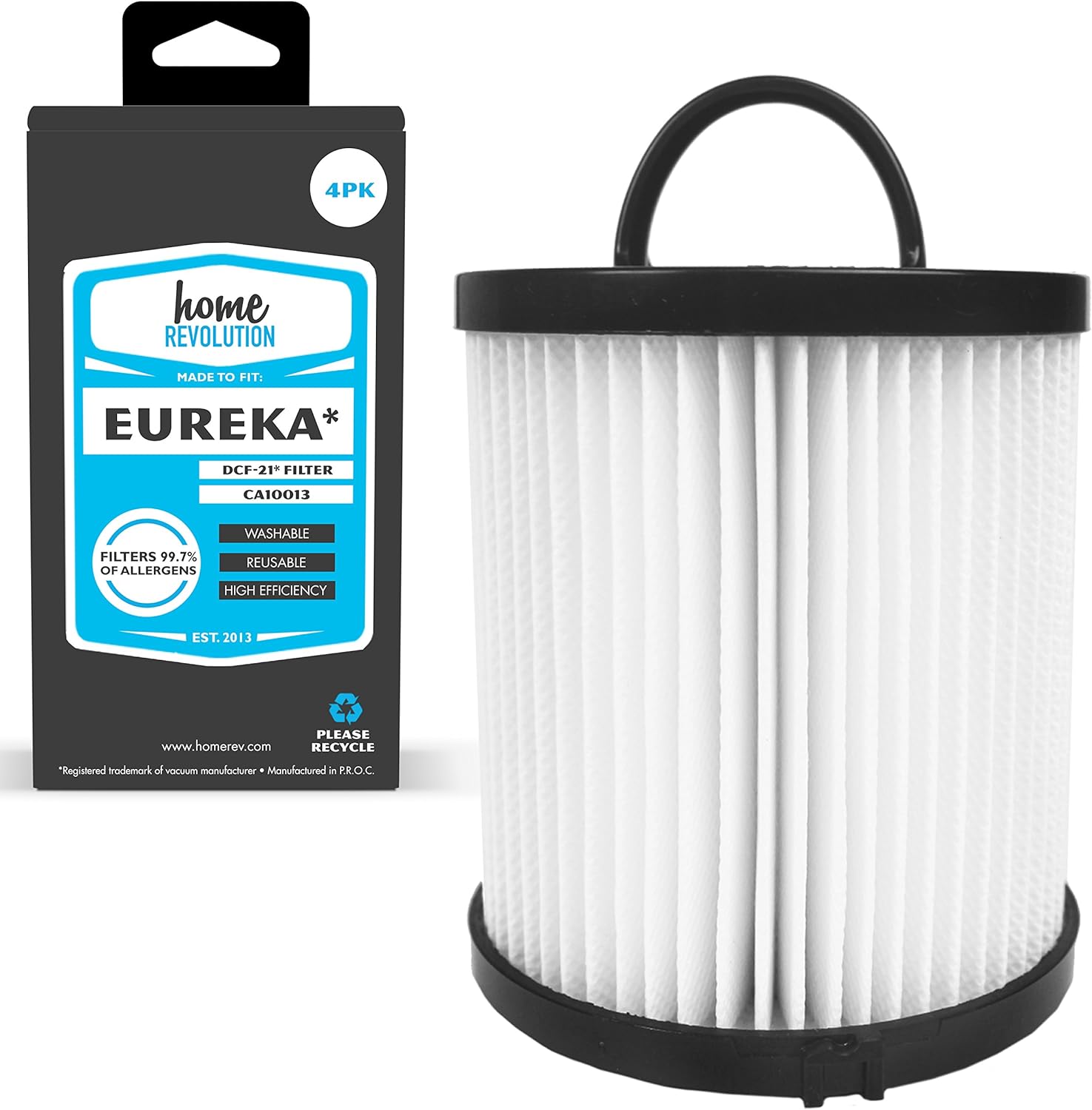 Home Revolution 4 HEPA Filters, Fits Eureka DCF-21 Airspeed Upright Bagless & Comfort Clean Models