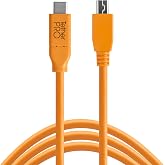 TetherPro USB-C to 2.0 Mini-B 5-Pin, 5Gbps Gen 1, 15' (4.6m), High-Visibility Orange
