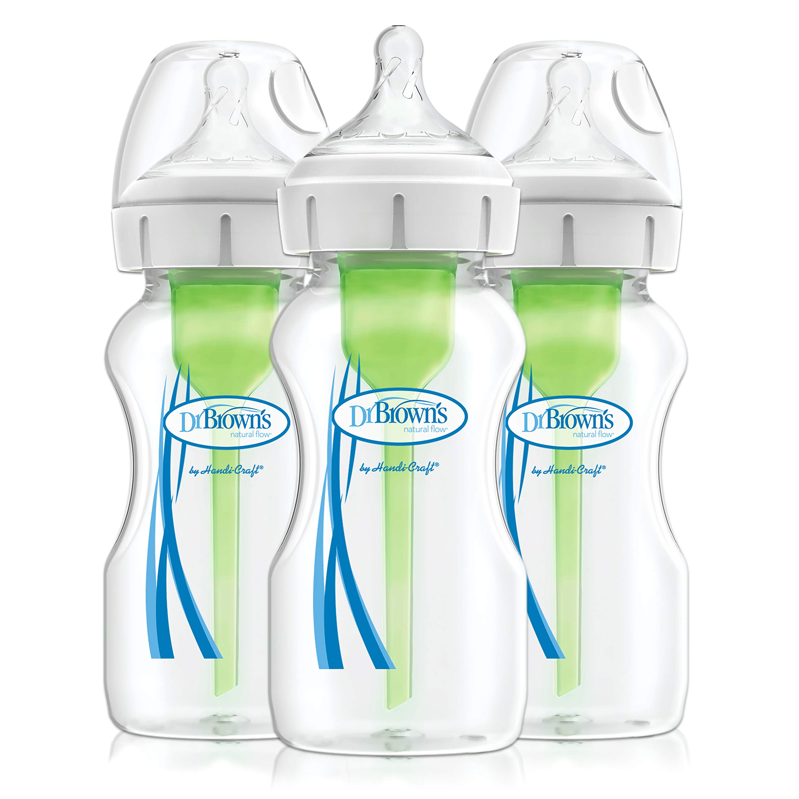 Dr Brown's Options+ Anti Colic Wide Neck Baby Bottles, Pack of 3