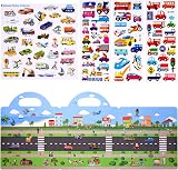 ASTARON Reusable 3D Puffy Sticker Book 88 Pcs Vehicles Kids Education view 3