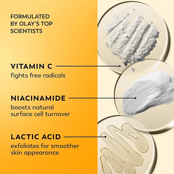 OLAY VITAMIN C FACE MOISTURIZER, BRIGHTENING CREAM FOR WOMEN, INSTANT HYDRATION, EVENS TONE, DARK SPOT & HYPERPIGMENTATION REDUCTION, GLOWING SKIN CARE – NIACINIAMIDE, LACTIC ACID, 1.7 OZ