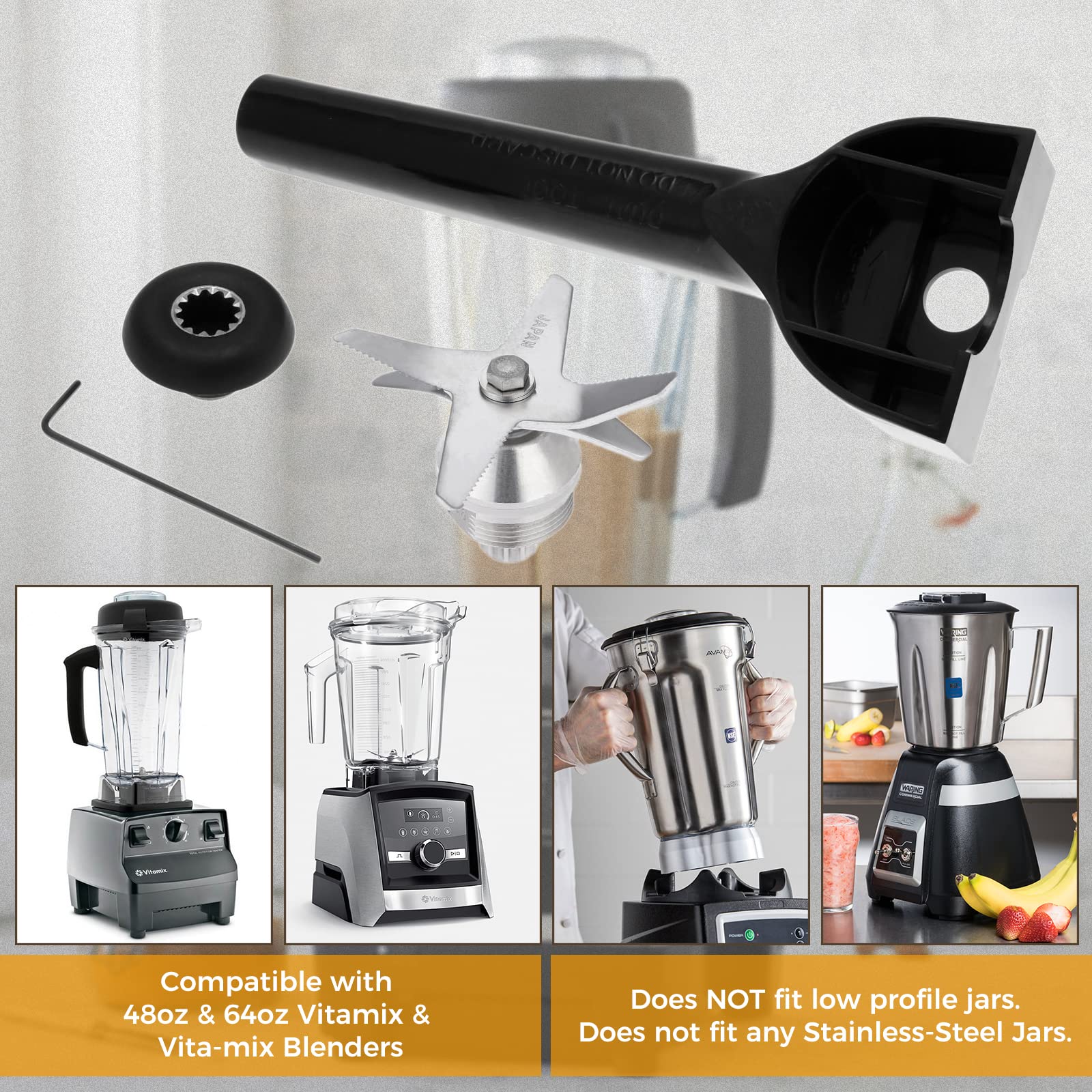 Blender Blade Assembly with Wrench & Drive Socket Removal Tool Kit, Compatible With Vitamix 5200 6300 5000 Series 64oz and 32oz Container