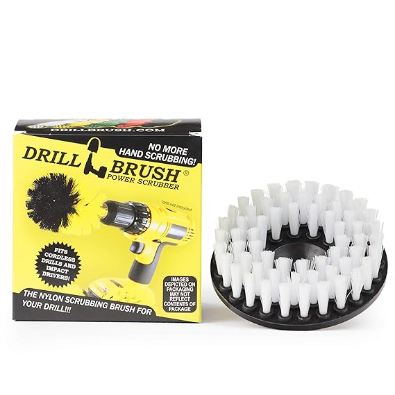 Drillstuff Softer Bristle Scrub Brush Round with Power Drill Attachment
