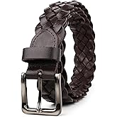 F&L CLASSIC Leather Braided Belts for Men - Mens Casual Woven Leather Belt for Dress Pants