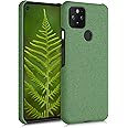 kwmobile Fabric Case Compatible with Google Pixel 5 - Case Hard Protective Phone Cover with Material Texture - Green