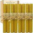 thumbnail image 2 of Beeswax Taper Candles 100% Pure - All-Natural Handmade Decorative & Dipped Smokeless Unscented Candles For Christmas, Advent, And Hanukkah, Earthen Green, 8.5 Inches, 24 Candle Set, By BeeTheLight Handmade Dipped Taper Candles 2 of 10