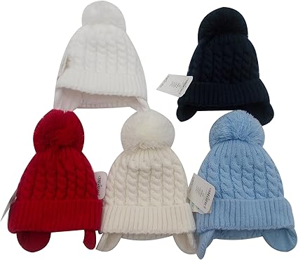 navy blue knitted bobble hat