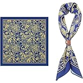 IDOLPET Vintage Silk Feel Designer Square Scarf Satin Bandana Neckerchief Head Scarf for Men and Women