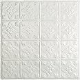 Great Lakes Tin Hamilton Gloss White Nail-Up Ceiling Tiles - Package of Five 2ft x 2ft Panels - Choose from 11 Styles - Perfect for DIY and Home Renovation Projects - Easy to Install