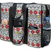 TOPDesign Utility Water Resistant Tote Bag with 13 Pockets, Top Zipper Closure & Thick Bottom Support, for Working Women