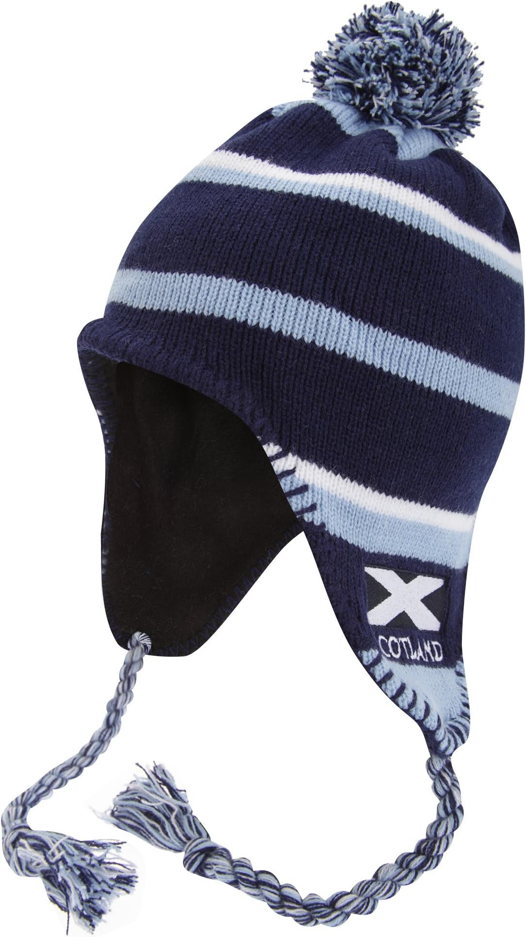 Scotland Ladies/Womens Flag Blue Winter Hat, Thermal Peruvian Hat with Tassels