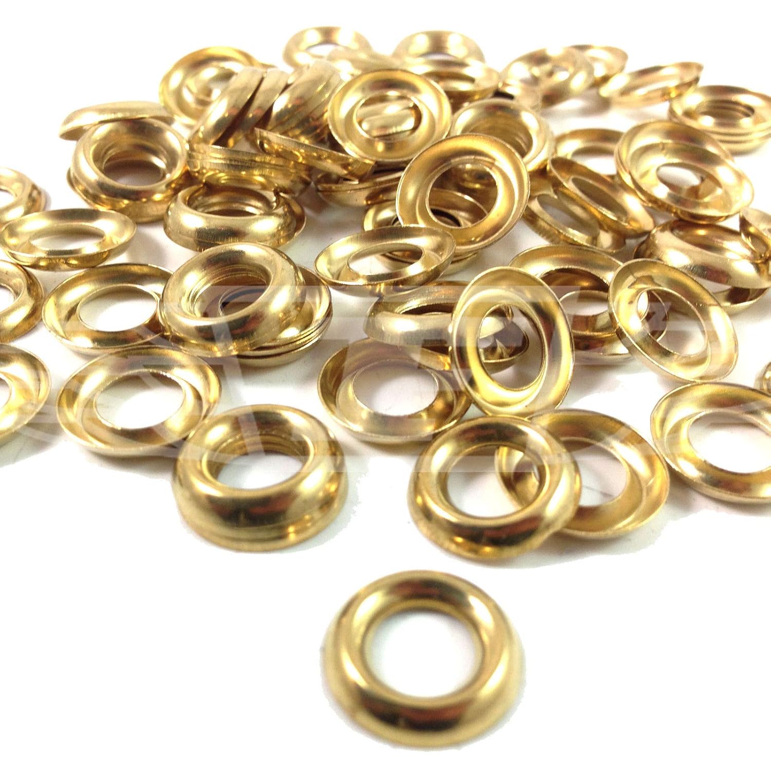 Pack of 100 x Solid Brass Surface Screw Cup Washers for Gauge Size 6