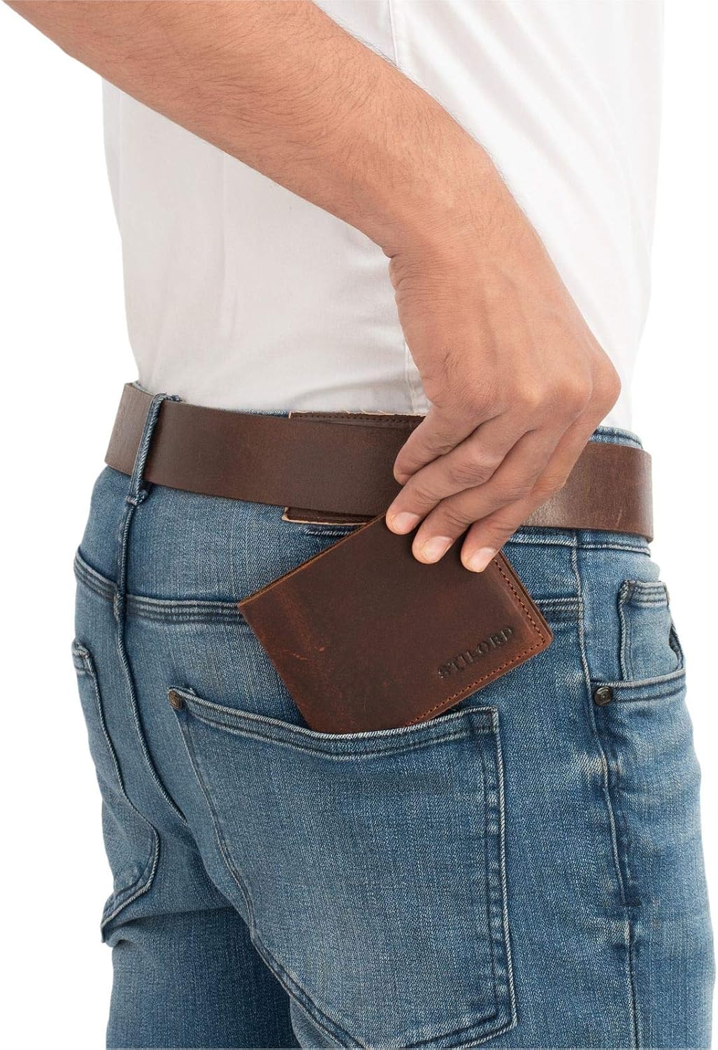 STILORD "Darren" Slim Leather Wallet with RFID Vintage Credit Card Holder for Men NFC Protection Mini Leather Purse Small Coin Pocket Genuine Cow Hide Colour:palao - Image 3