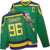 Mighty Ducks Jersey Movie Ice Hockey Jersey Charlie Conway #96 Adam Banks #99, 90S Hip Hop Clothing for Party with Kids&Adult
