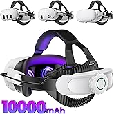 Battery Head Strap Compatible with Oculus Meta Quest 3S/3/2,10000mAh Battery VR Headset Strap Enhanced Support and Comfort, Adjustable Elite Strap Replacement- MV1001