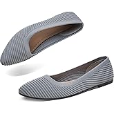 ALTOCIS Womens Knit Ballet Flats Ladies Comfortable Pointed-Toe Dressy Shoes Casual Soft Flat Shoes Ballerina Walking Flats Shoes