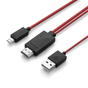 Phone Star MHL Kabel HDMI Adapter 5-polig Micro-USB [Full HD Audio- und Bildübertragung 1080p] passend für Galaxy Modelle, Xp