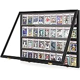 WELIDAY Graded Sports Card Display Case - 36 Baseball Sports Card Display Frame with UV Protection, Clear View Lockable Wall Cabinet for Collectible Trading Card