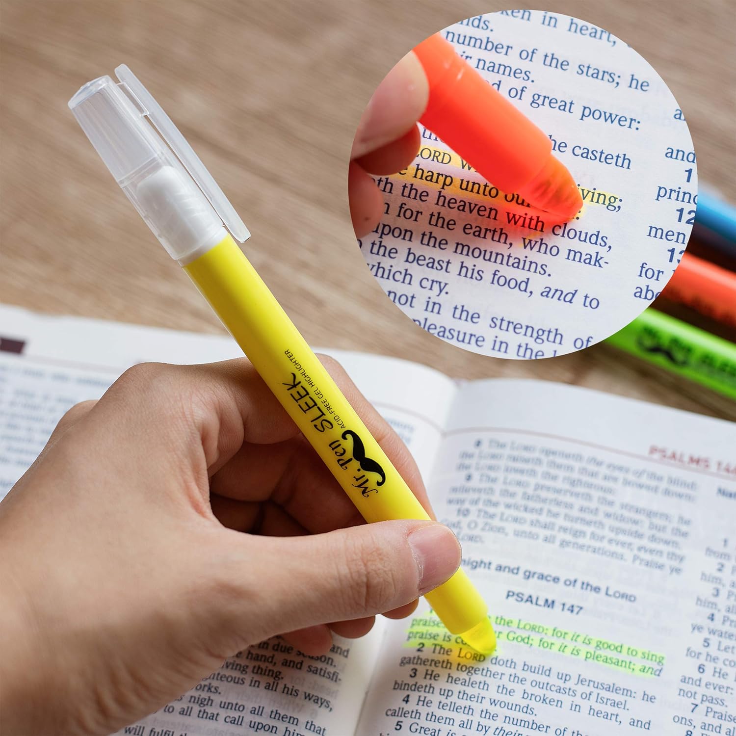 Mr. Pen- Bible Highlighters and Pens No Bleed, 8 Pack, Bible Journaling Kit, Bible Pens No Bleed Through, Gel Highlighters, Bible Markers No Bleed Through, Bible Study Kit, Christian Gifts : Office Products